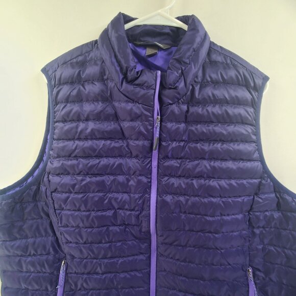 Eddie Bauer Puffer Vest Women’s Quilted 700 Down Fill Purple Insolated Size 2XL - Picture 3 of 6